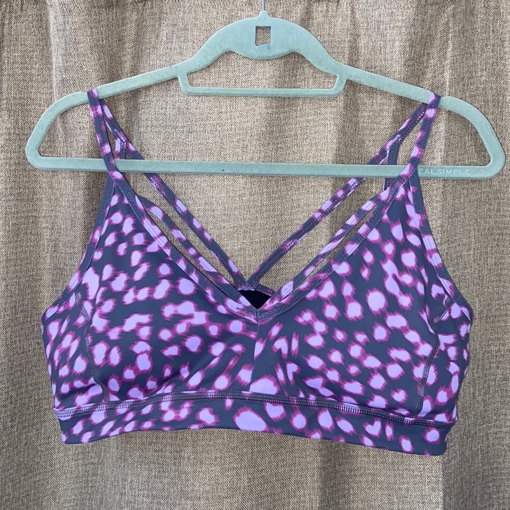 Zella purple strappy sports bra